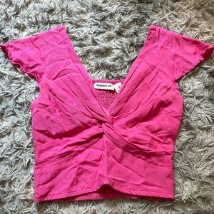 Pink Twist Front Blouse